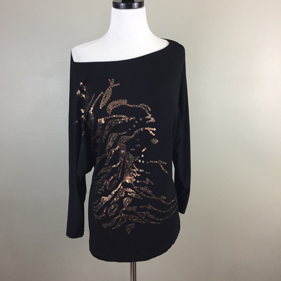 CAbi Tops - CAbi #152 Cherie Tree Dolman Top Metallic Sequins